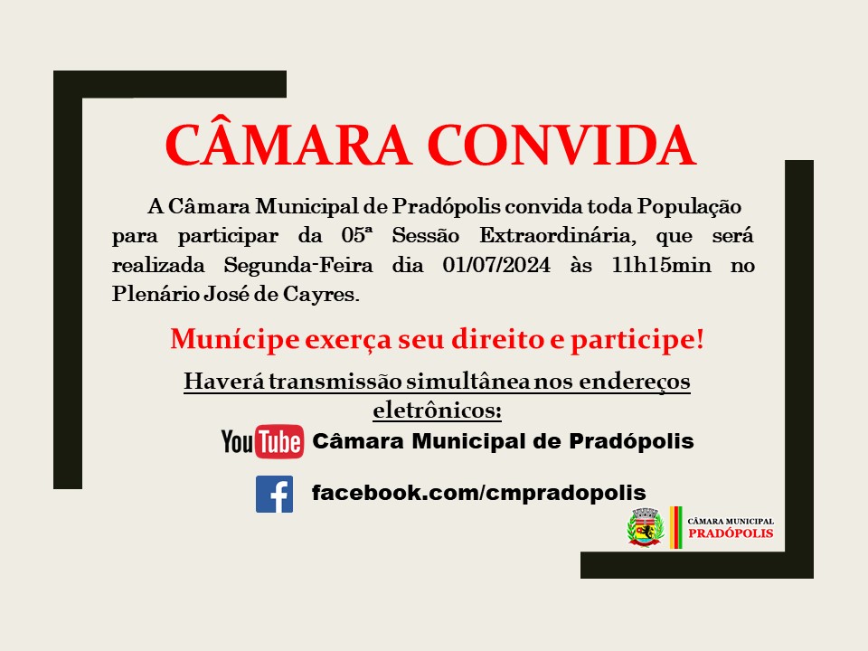 05ª Sessão Extraordinária.