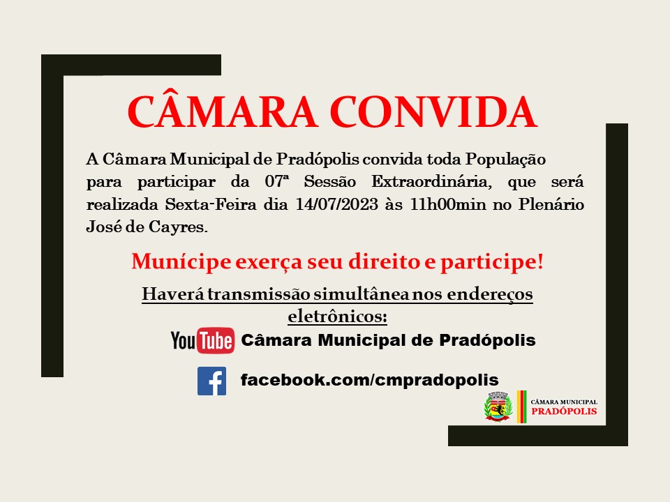 07ª Sessão Extraordinária.
