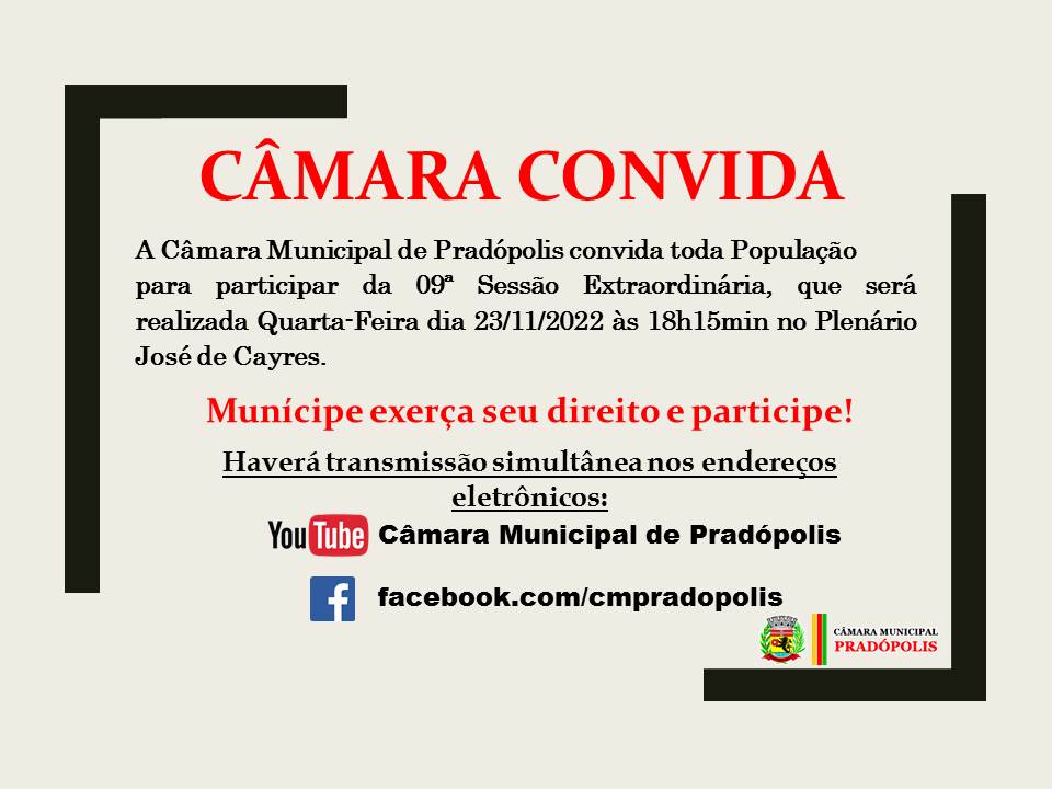 09ª Sessão Extraordinária.
