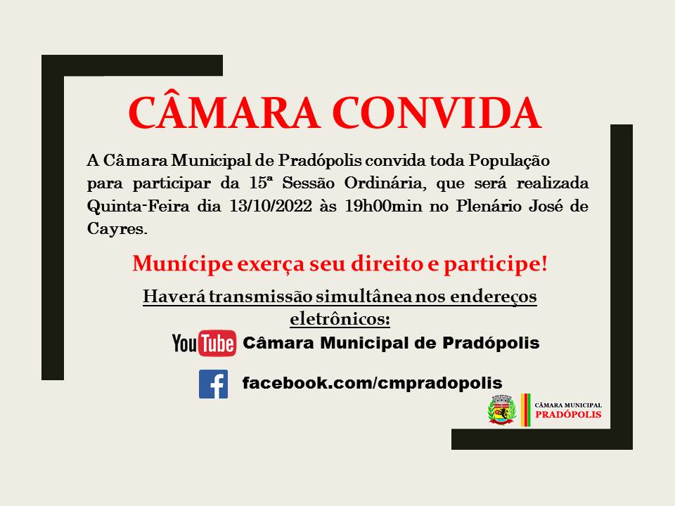 15ª Sessão Ordinária.