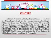 AUDIÊNCIA PÚBLICA - QUEREMOS SABER SUA OPINIÃO!!