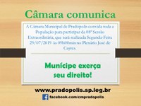 Convite 08ª Sessão Extraordinária.