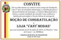 Convite - Moção de Congratulação.