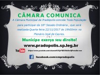 Convite para 18ª Sessão Ordinária