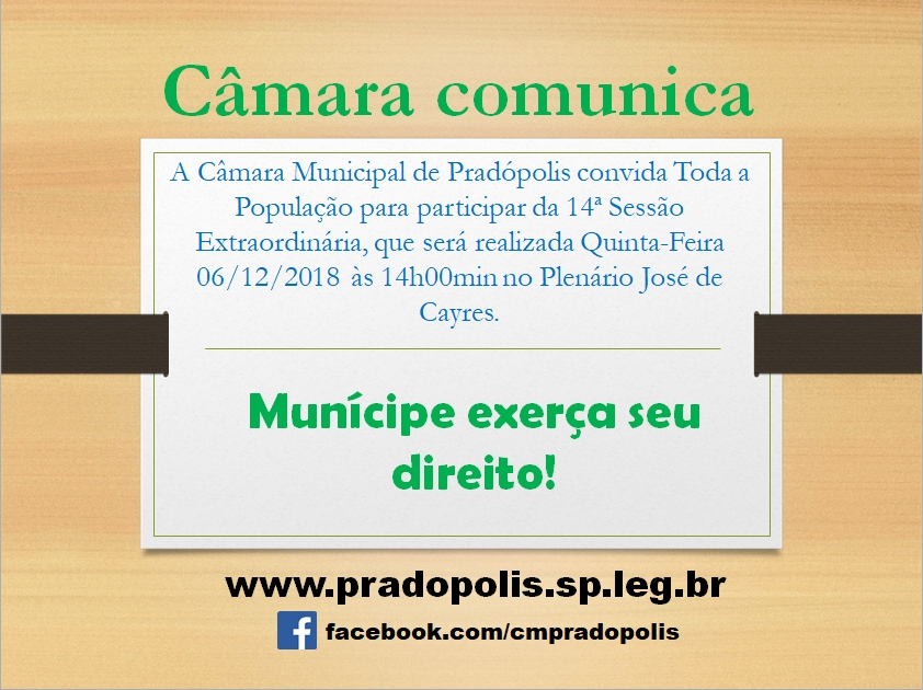 Convite para Sessão Extraordinária