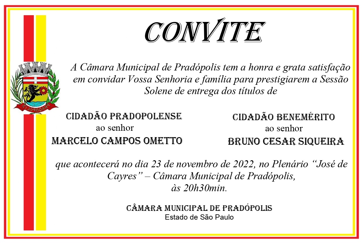 Convite - Sessão Solene.