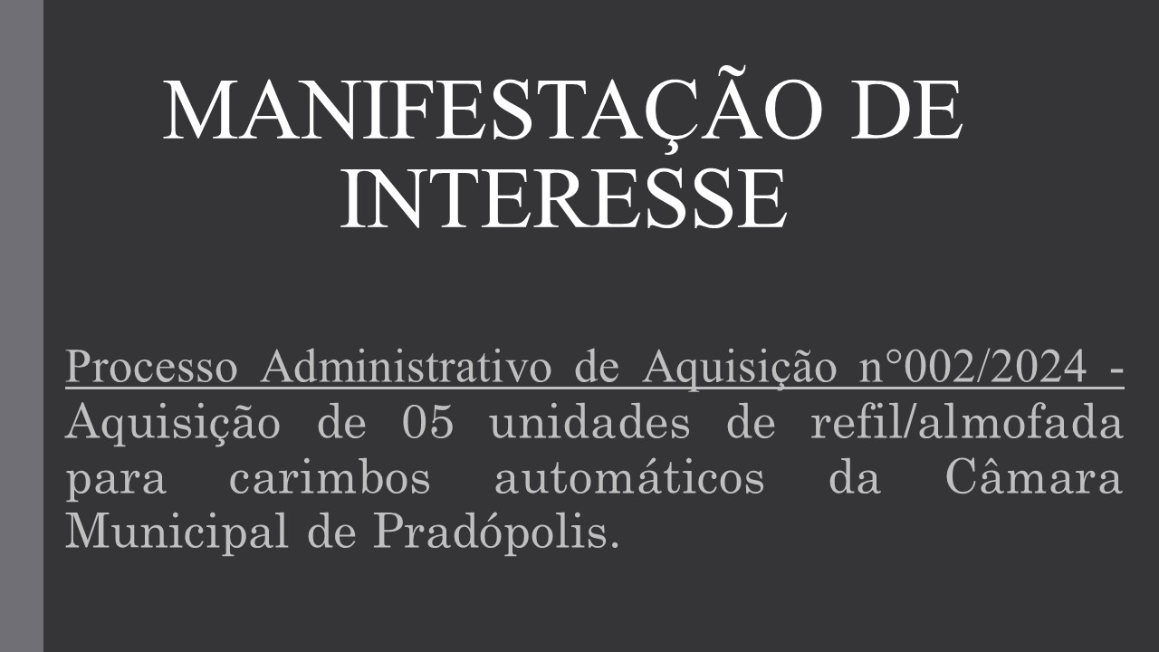 Manifestação de Interesse.