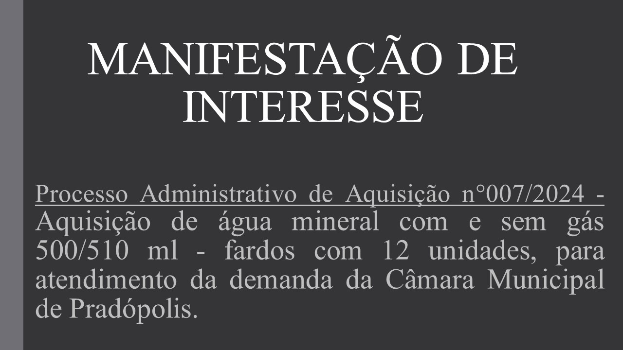 Manifestação de Interesse.