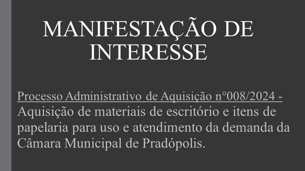 Manifestação de Interesse.