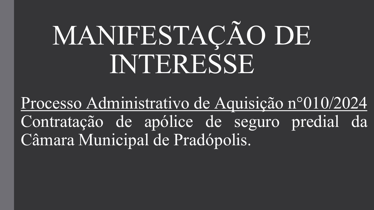 Manifestação de Interesse.