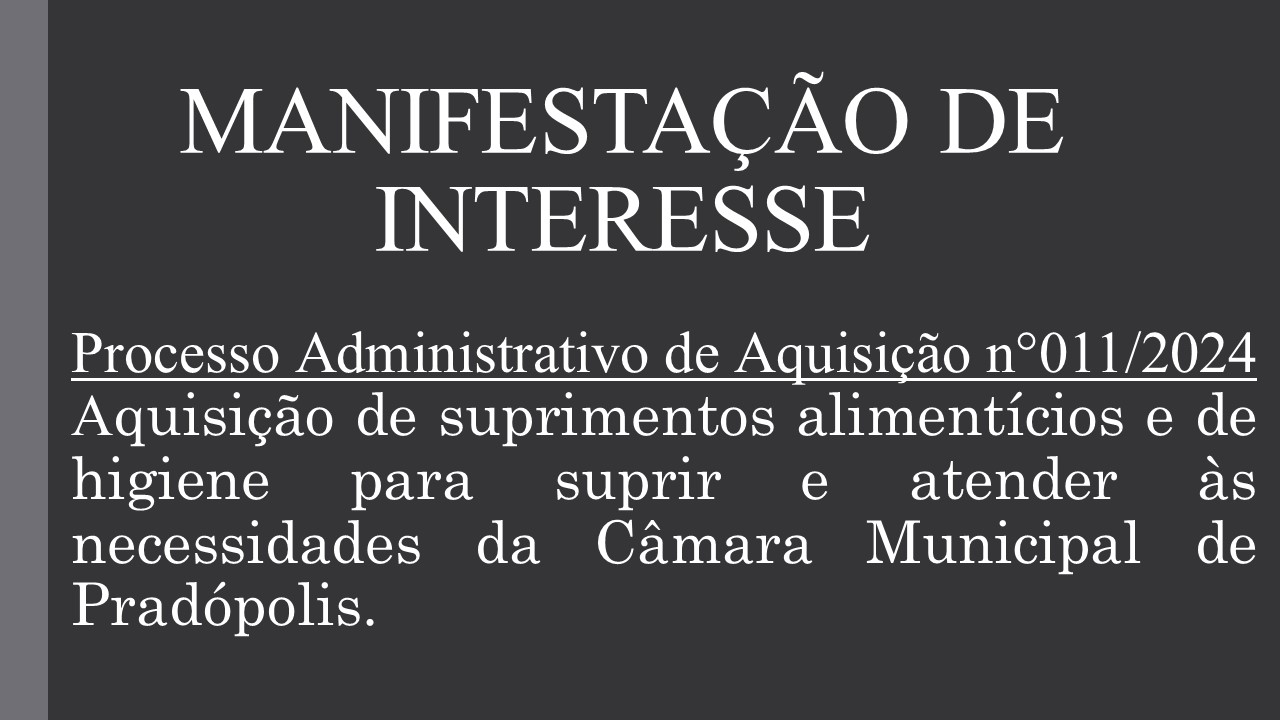 Manifestação de Interesse.