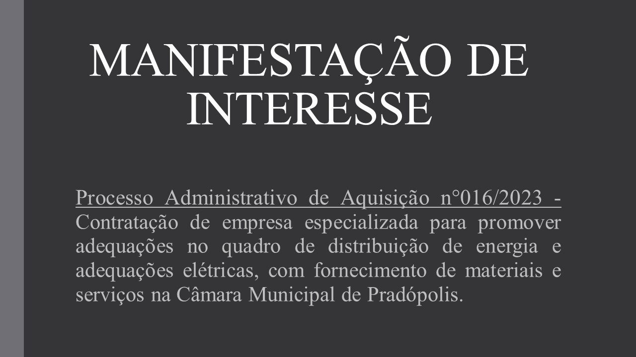 Manifestação de Interesse.