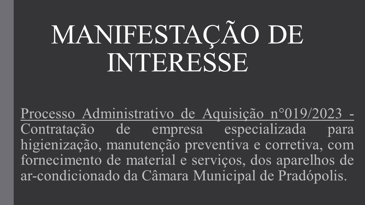Manifestação de Interesse.