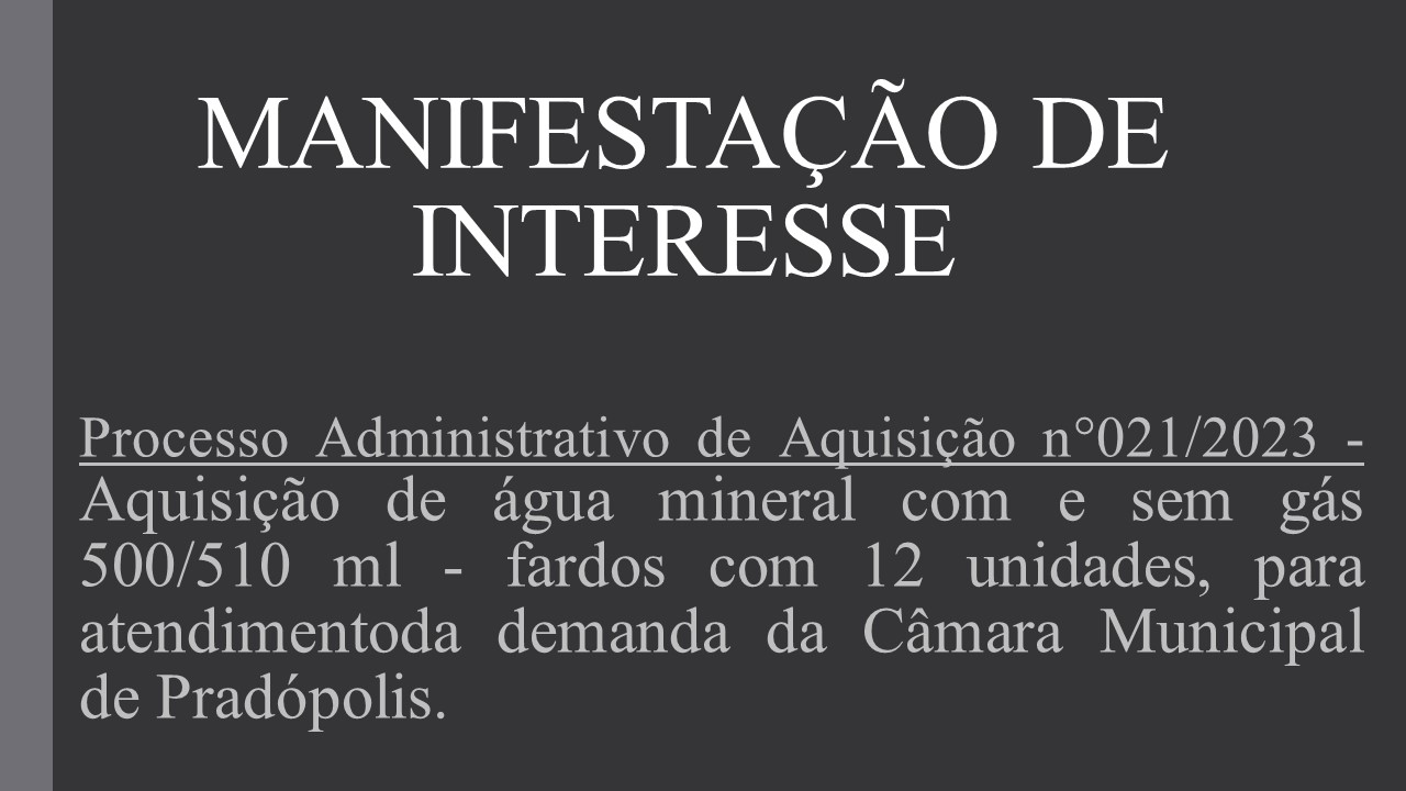 Manifestação de Interesse.
