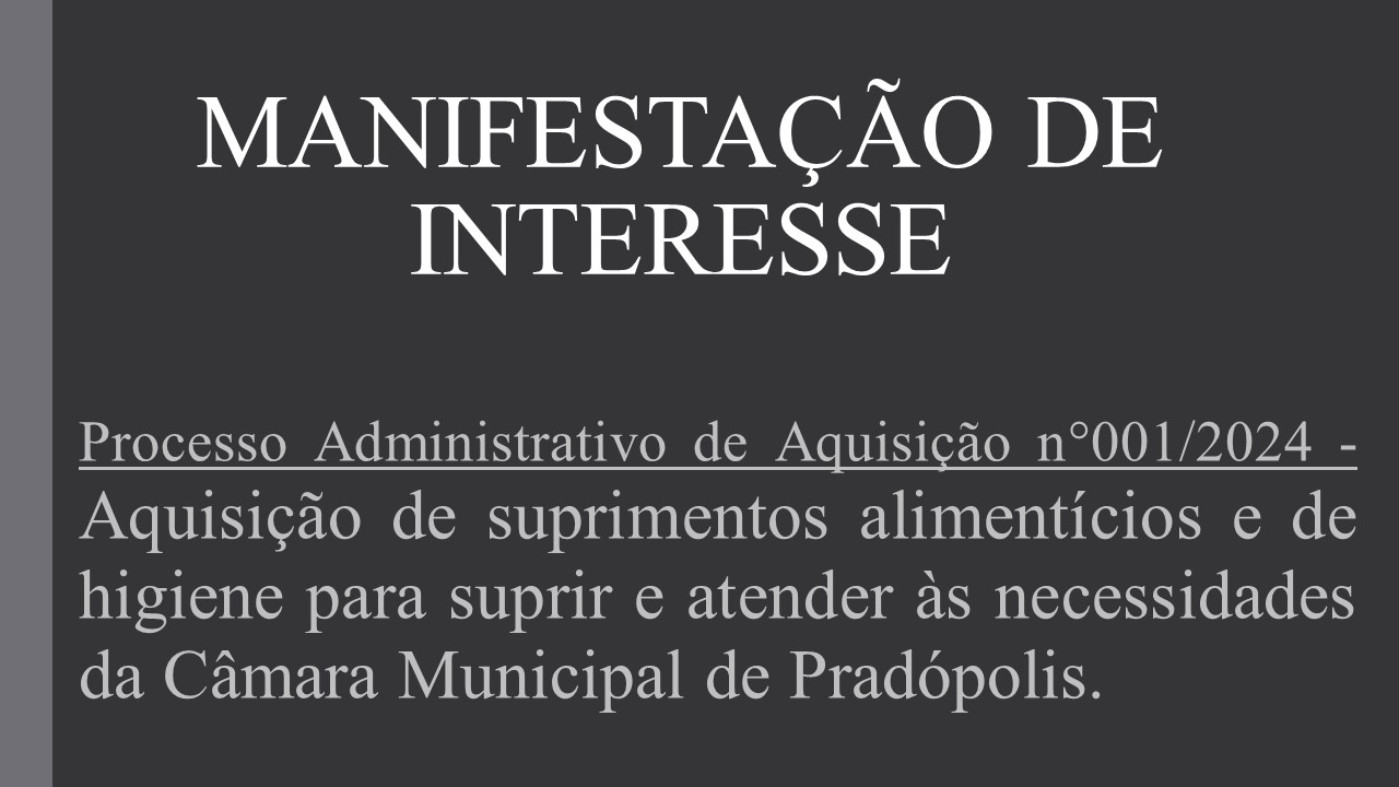 Manifestação de Interesse.
