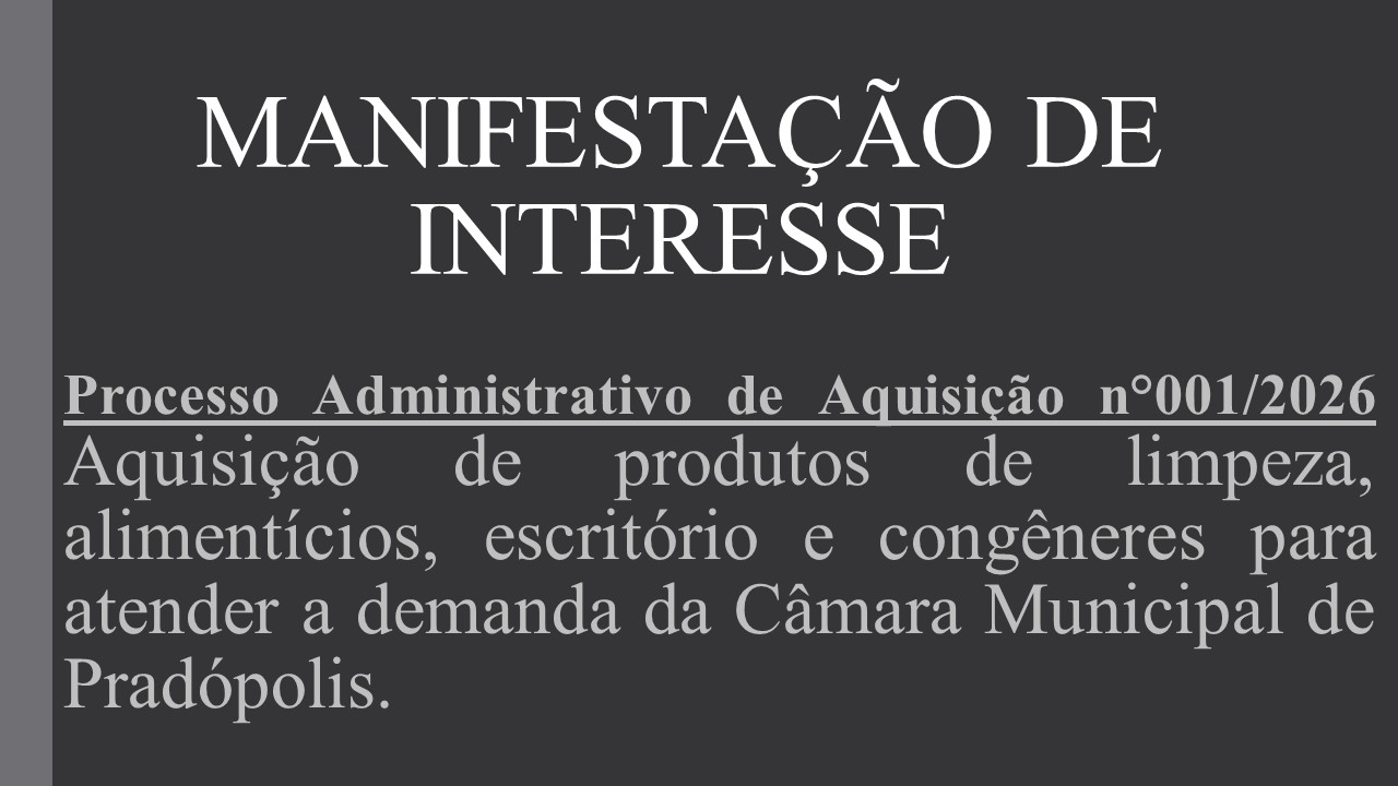 Manifestação de Interesse nº 001/2026.