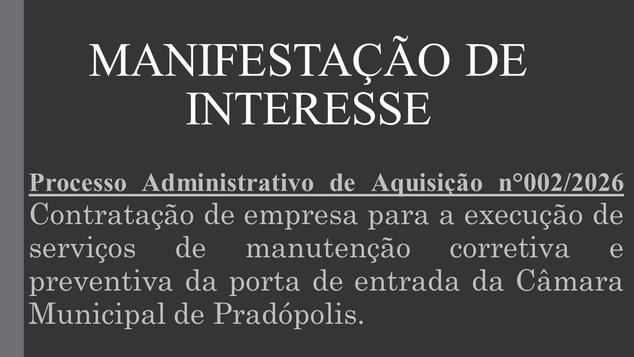 Manifestação de Interesse nº 002/2026.