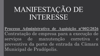 Manifestação de Interesse nº 002/2026.