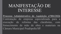 Manifestação de Interesse nº 004/2026.