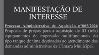 Manifestação de Interesse nº 005/2026.