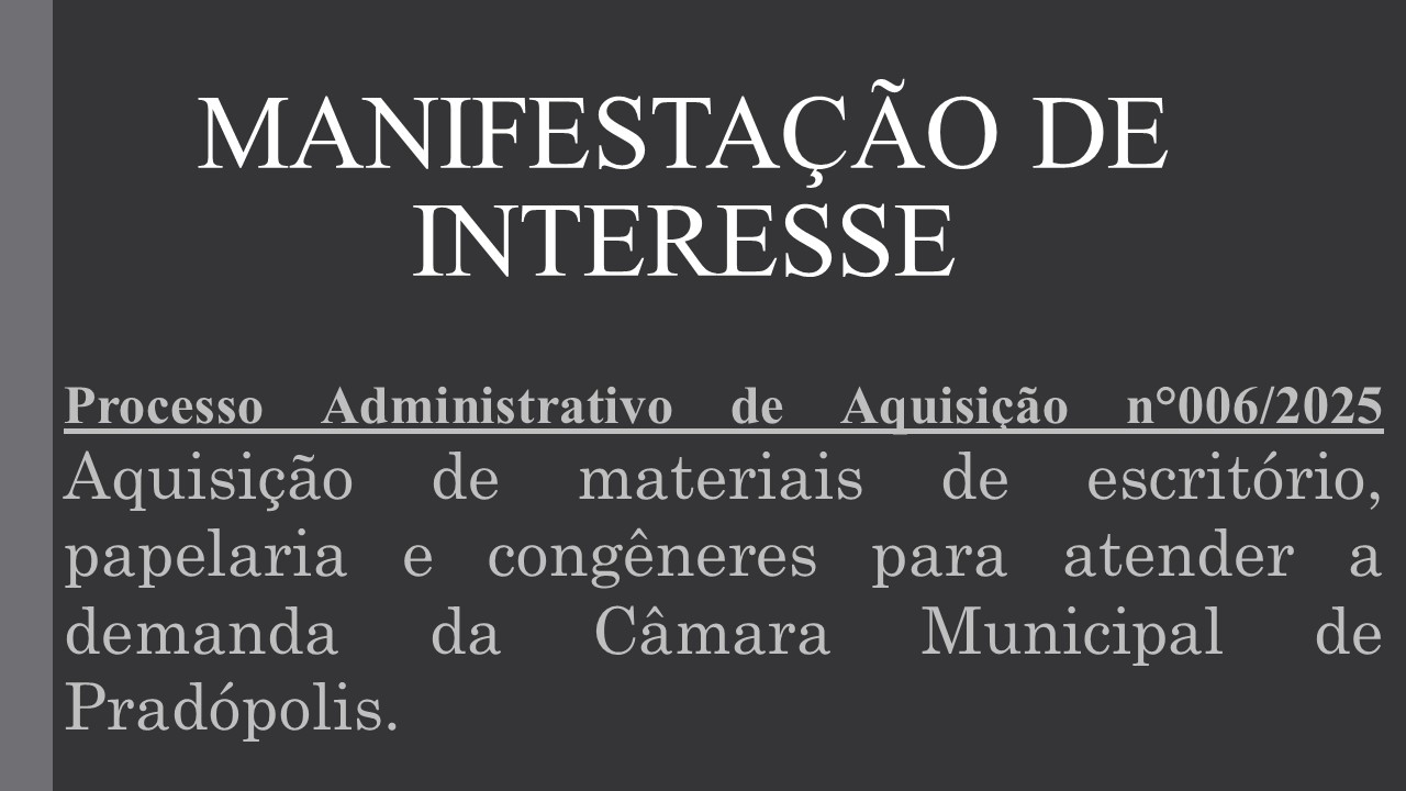 Manifestação de Interesse nº 006/2025