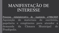 Manifestação de Interesse nº 006/2025