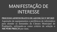 Manifestação de Interesse nº 007/2025