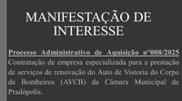 Manifestação de Interesse nº 008/2025. 