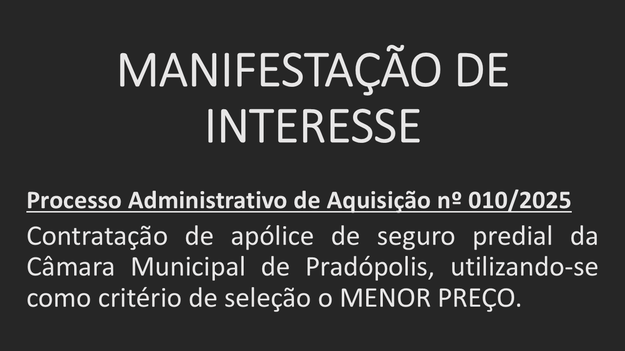 Manifestação de Interesse nº 010/2025.