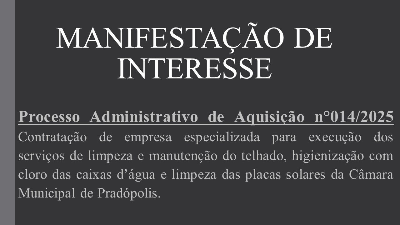 Manifestação de Interesse nº 014/2025.