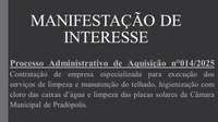 Manifestação de Interesse nº 014/2025.