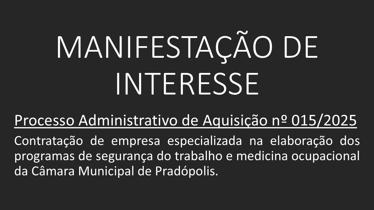 Manifestação de Interesse nº 015/2025.