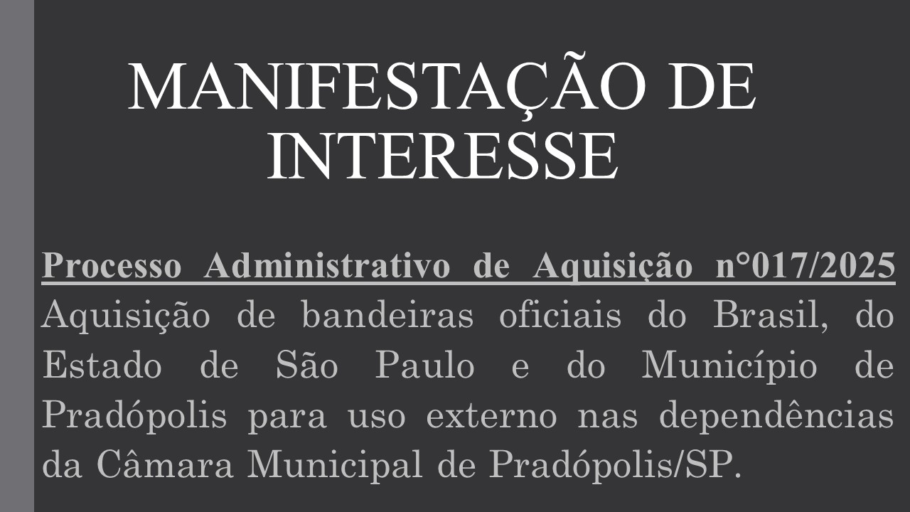 Manifestação de Interesse nº 017/2025.