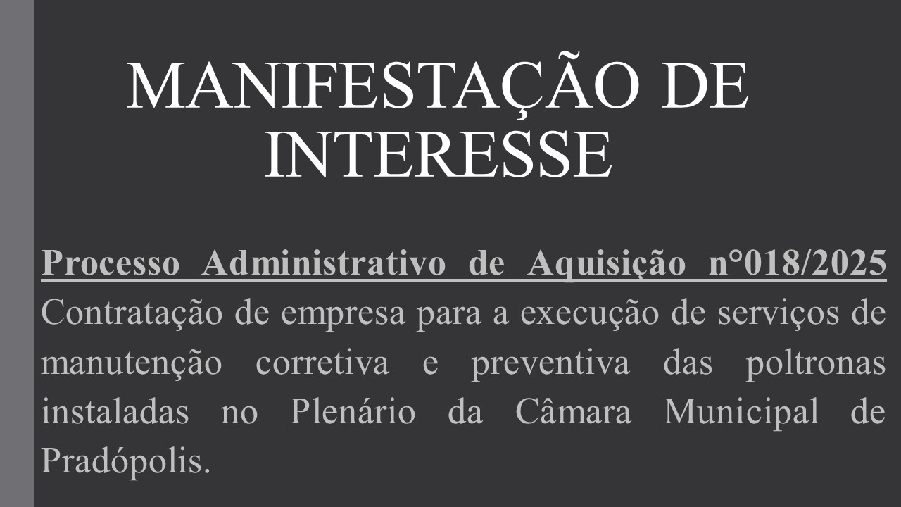 Manifestação de Interesse nº 018/2025.
