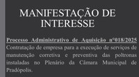 Manifestação de Interesse nº 018/2025.