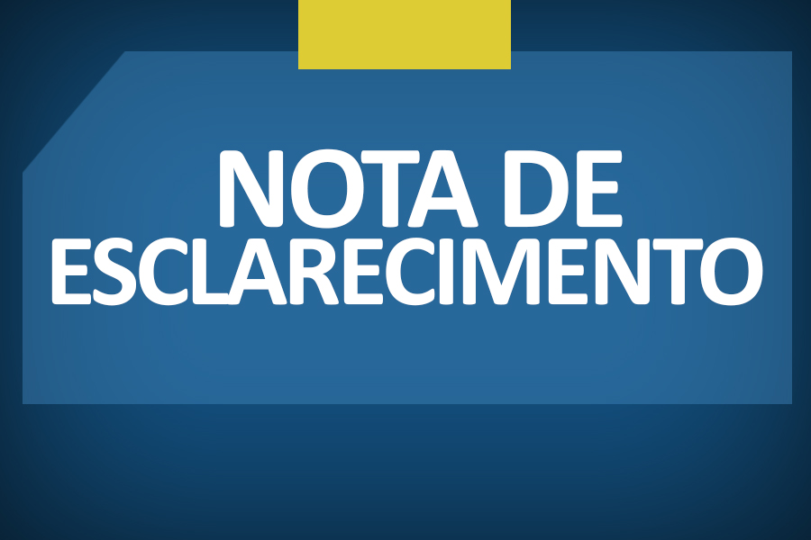 NOTA DE ESCLARECIMENTO!!