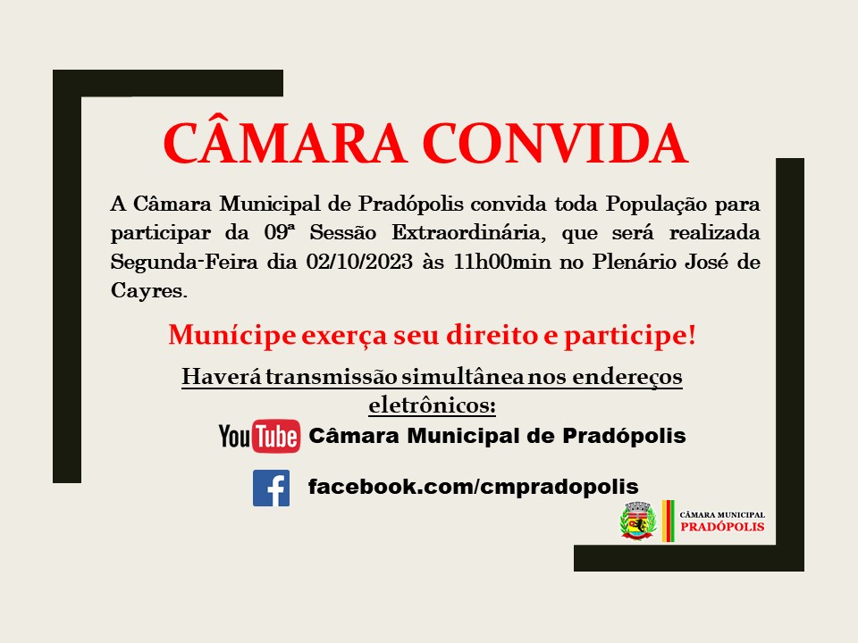 Pauta 09ª Sessão Extraordinária.