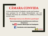 Pauta 12ª Sessão Extraordinária.