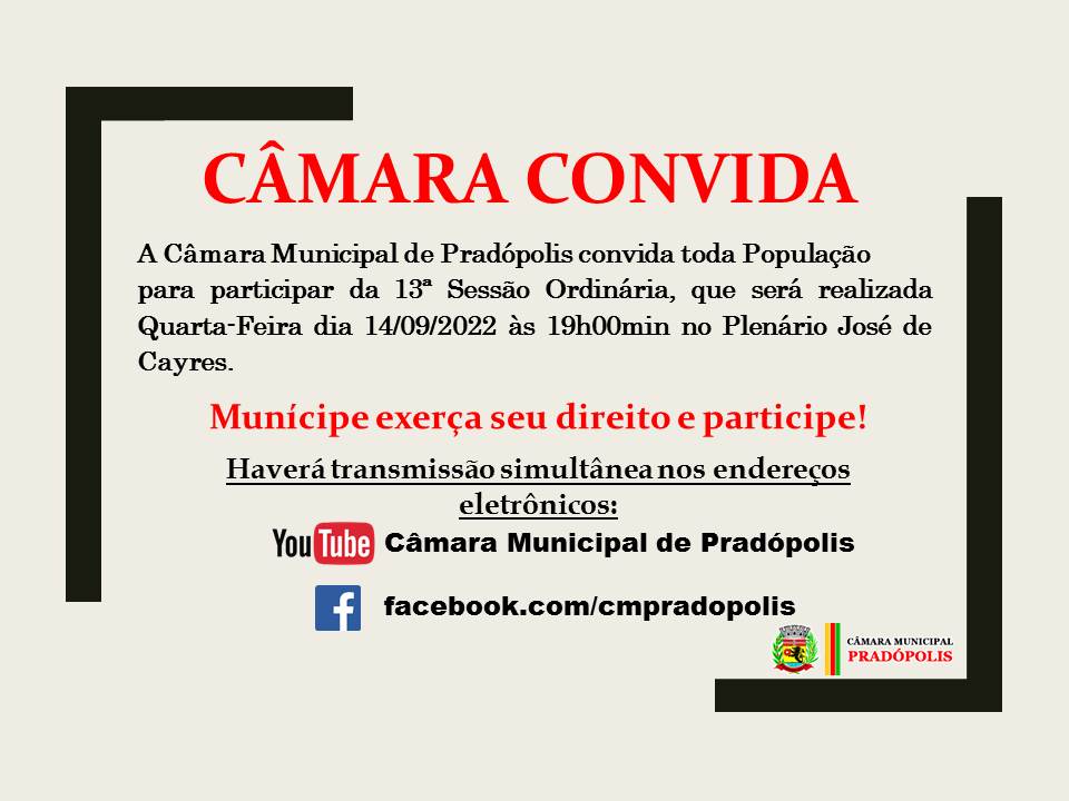 Pauta 13ª Sessão Ordinária.